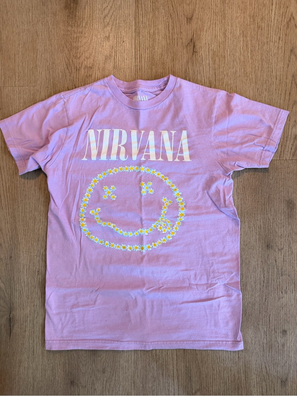 NIRVANA Lilac Short-Sleeve Daisy Smiley Logo Tee